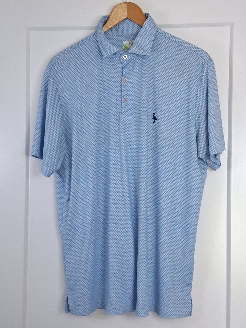 TailorByrd Performance Polo Men's Large Geometric Golf Shirt Blue